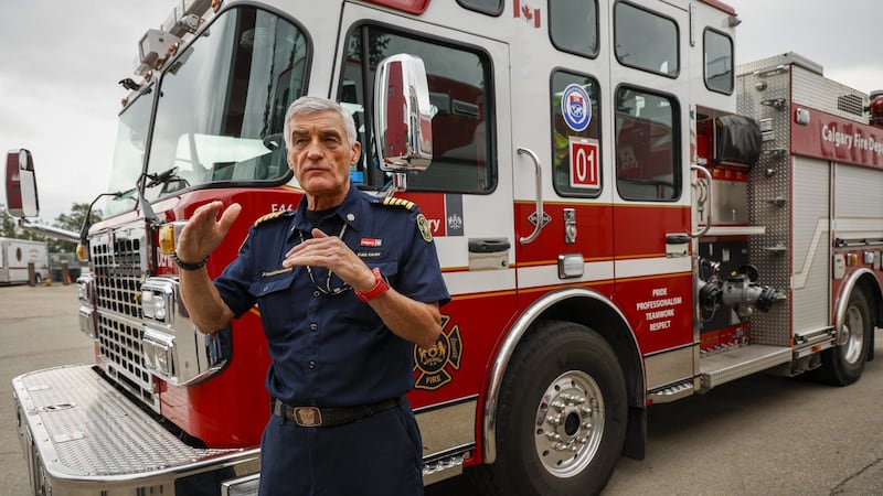 ‘We still put the wet stuff on the red stuff’: Calgary fire chief marks milestone