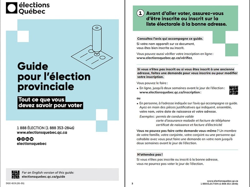 Too late to print voter documents in English: Élections Québec