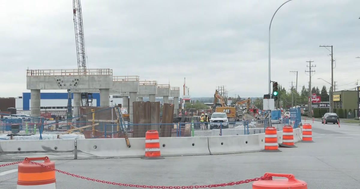 Surrey-Langley SkyTrain extension hits construction milestone