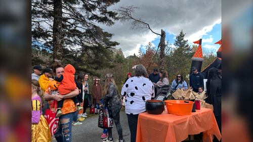 Trick-or-treaters are pictured at the Gaetz Brook Greenway for the Halloween Trick-or-Treat Trail Walk in East Chezzetcook, N.S., on October 25, 2025. (Emma Convey / CTV Atlantic)