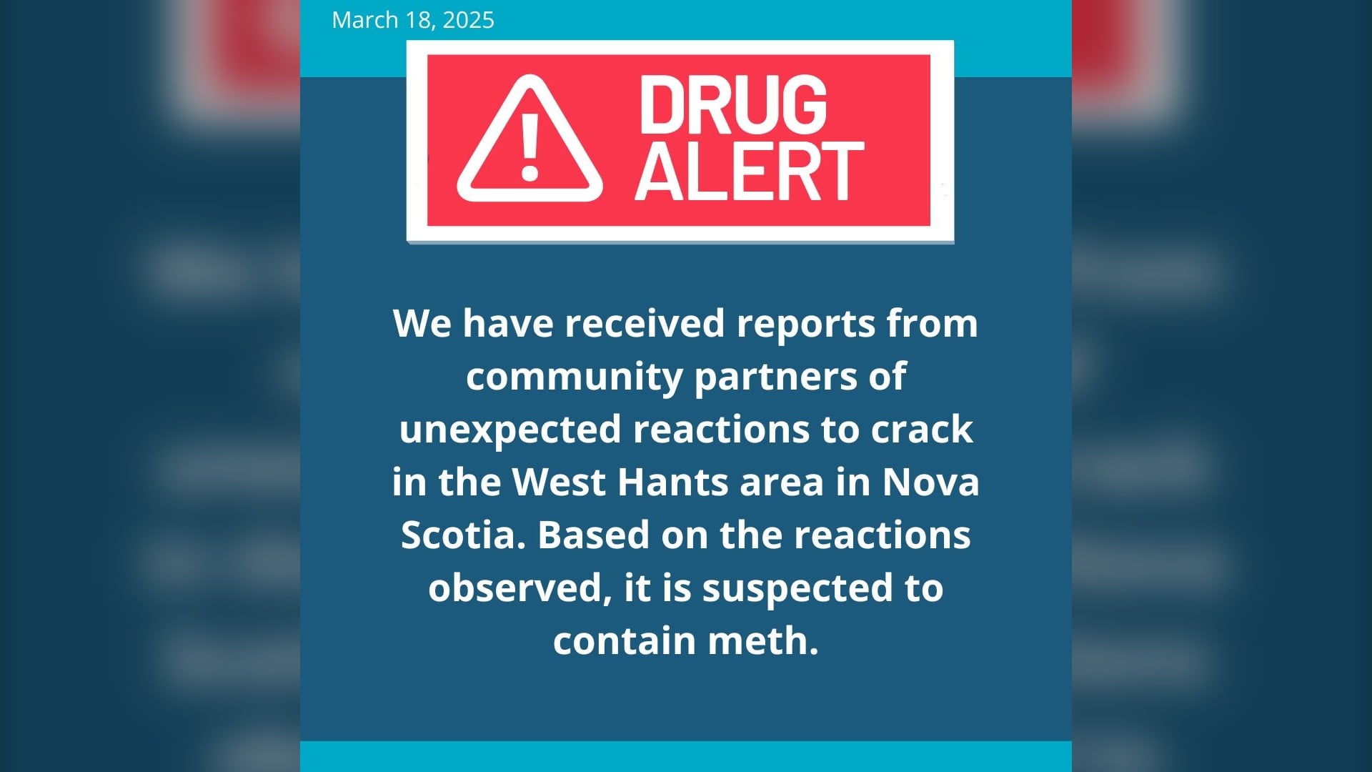 N.S. news: Drug warning in West Hants area
