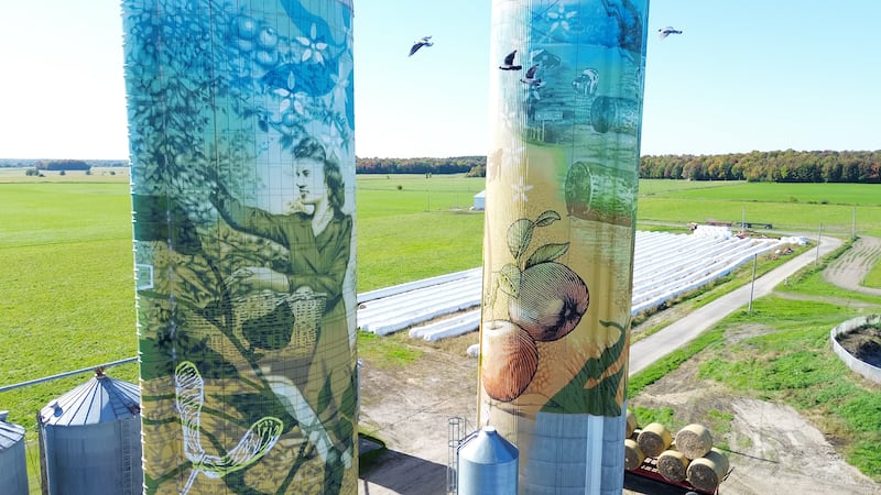 Painted silos have begun dotting the southern Quebec landscape