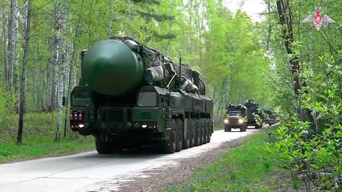 Russia holds nuclear drills on land, sea and air, joined by its ally Belarus