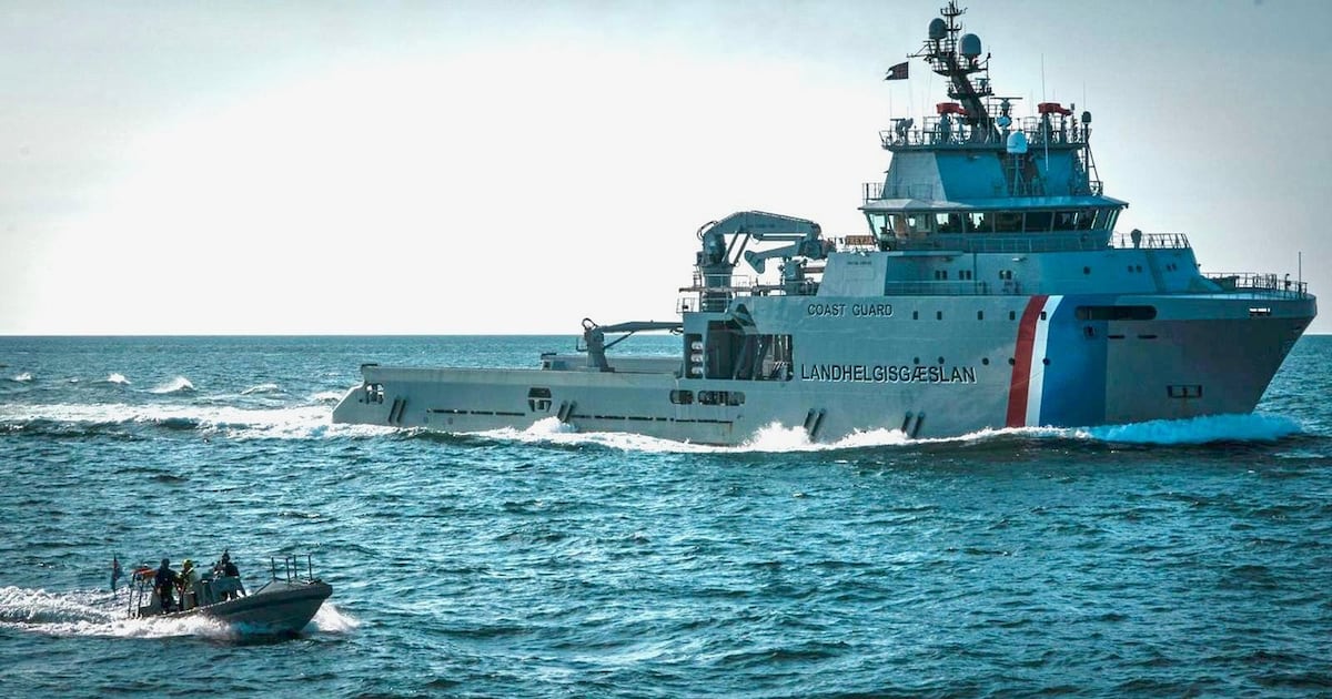 This July 30, 2026 photo made available by the Captain Paul Watson Foundation shows an Icelandic Coast Guard vessel taken from the protest vessel Bandero. THE CANADIAN PRESS/Handout - Captain Paul Watson Foundation via AP (Mandatory Credit)