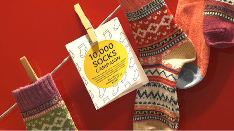 Sock drive aims to help people experiencing homelessness stay healthy this winter