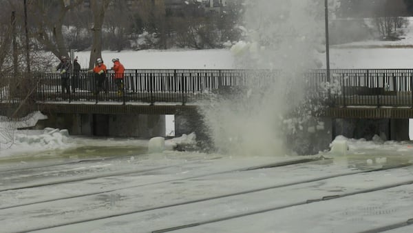 ‘A real Ottawa thing’: city begins annual ice blasting along Rideau River
