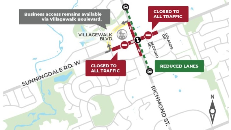 Sunningdale Road to close for two weeks as intersection project enters final phase