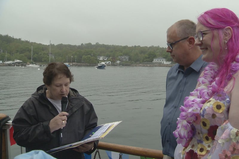 Love comes home: Nova Scotia couple ties the knot on a tiki boat