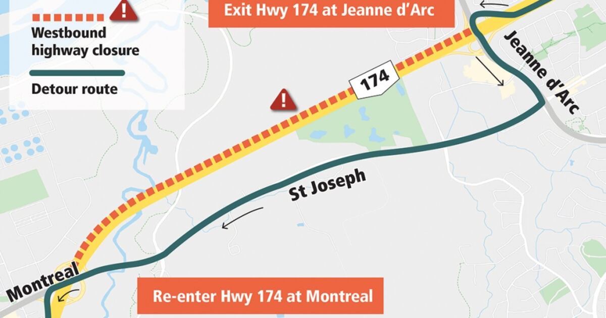 Section of Highway 174 to close for LRT construction