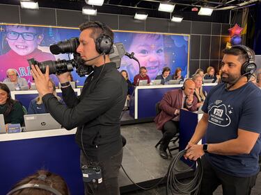 Cameramen Alec Cook and Ishan Junus are pictured at the 42nd annual IWK Telethon. (CTV Atlantic / Mike Lamb)