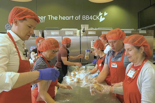Farkas helps bag lunches for Calgary kids in need