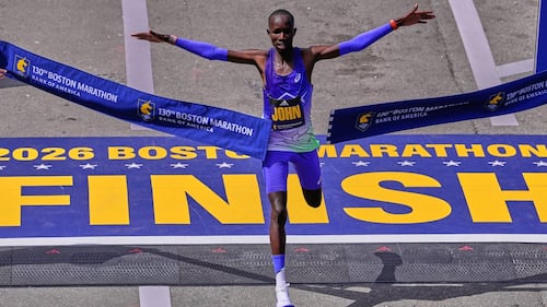 Defending champion John Korir breaks Boston Marathon record and Sharon Lokedi also repeats