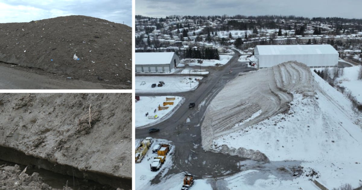 Barrie's massive snow mountain defies heatwave, remains in July