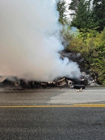 Highway 1 crash Yale, B.C.