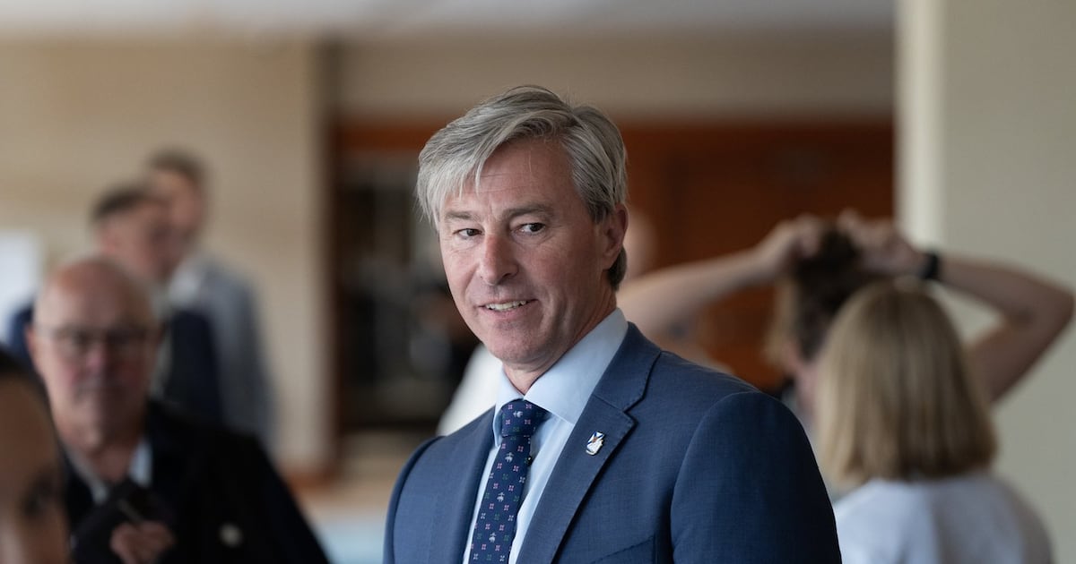 Nova Scotia Premier Tim Houston arrives at the Council of the Federation meeting in Charlottetown, on Tuesday, July 21, 2026. THE CANADIAN PRESS/Darren Calabrese