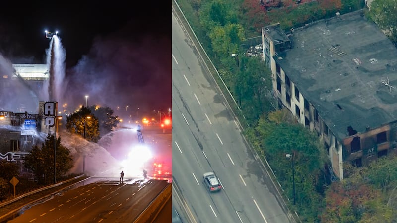 Northbound DVP closed for demolition of nearby building ravaged by fire