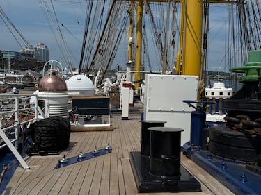 The Gorch Fock is pictured in Halifax on August 2, 2026. (Callum Smith/CTV Atlantic)