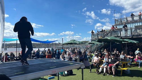 A full crowd watches the inaugural Air Guitar Canada East Coast Regional Qualifier. (CTV/Avery MacRae)