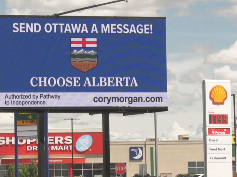 Man behind Alberta separation billboard says town wants it taken down