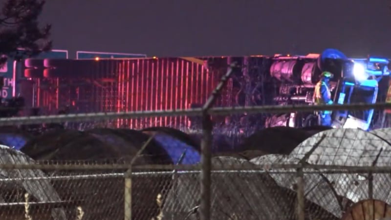 ‘It is really going to jam things up’: Truck rollover, oil spill closes ramps from Hwy. 427 to EB Hwy. 409