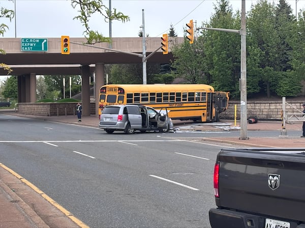 School bus crash on Howard Avenue