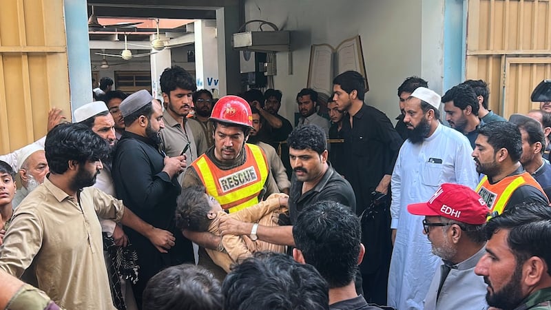 School roof collapse in Pakistan kills 34 children, injures more than 50 other people