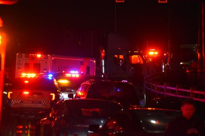 Pattullo Bridge crash Feb. 14, 2025.