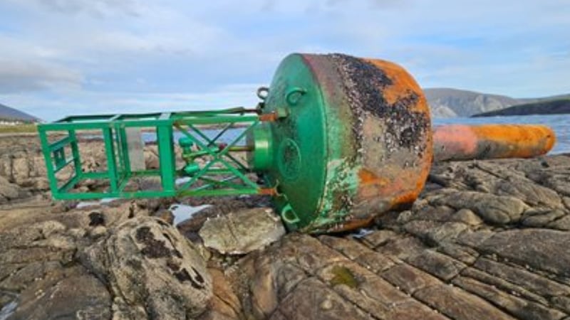Canadian buoy drifts across Atlantic, washes up on shore of Irish island