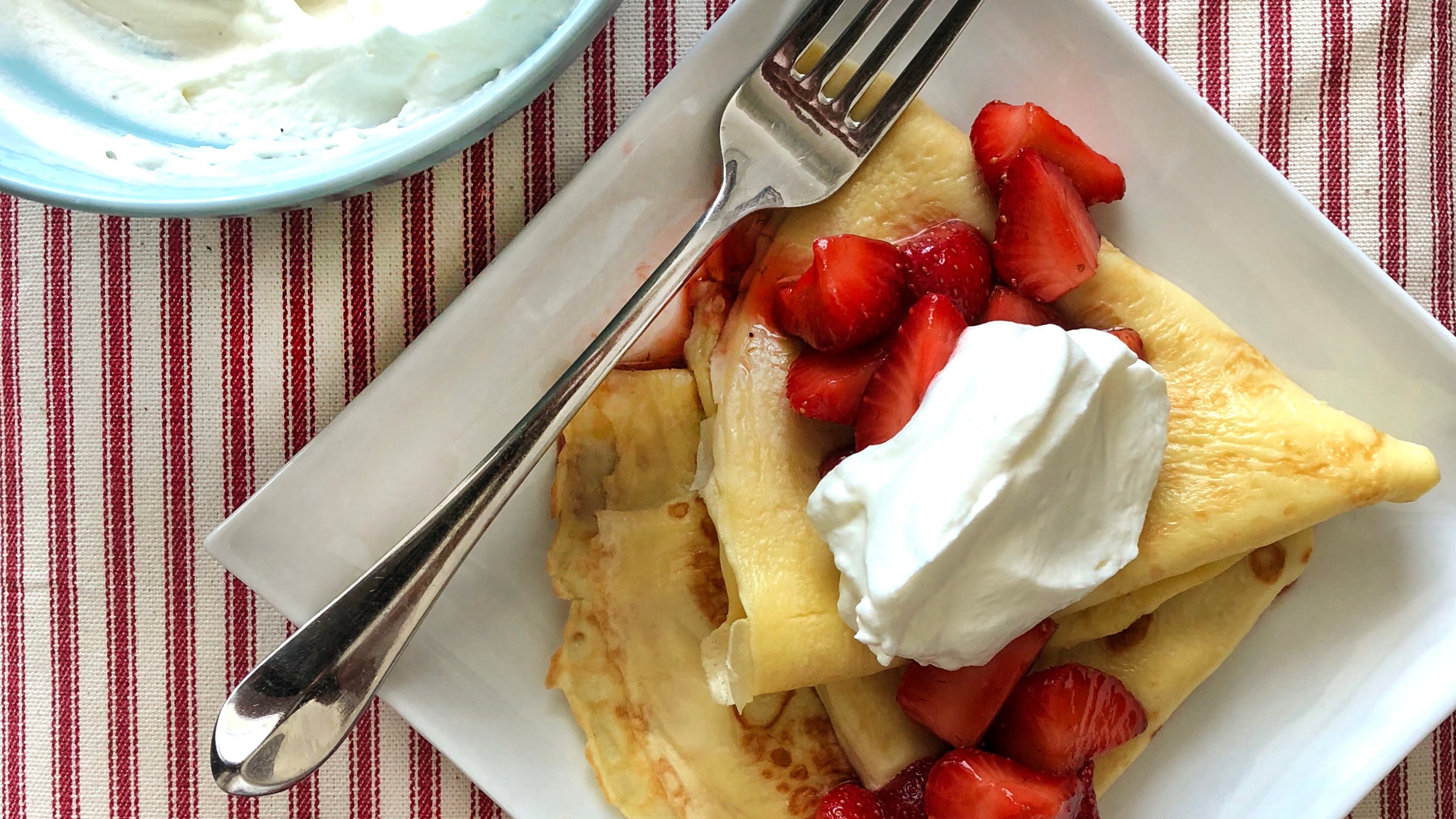 European-style Pancakes with Macerated Strawberries