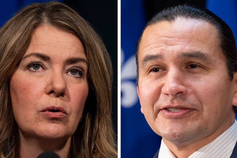 Manitoba’s Kinew fact-checks Alberta’s Smith on separation in testy exchange