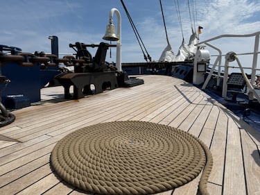 The Gorch Fock is pictured in Halifax on August 2, 2026. (Callum Smith/CTV Atlantic)