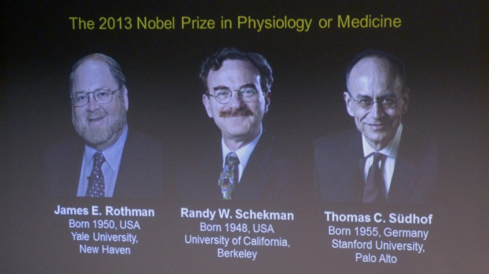 James Rothman Nobel prize for medicine awarded for 'vesicle traffic' research