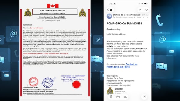 Scam alert: Fraudulent emails impersonating RCMP