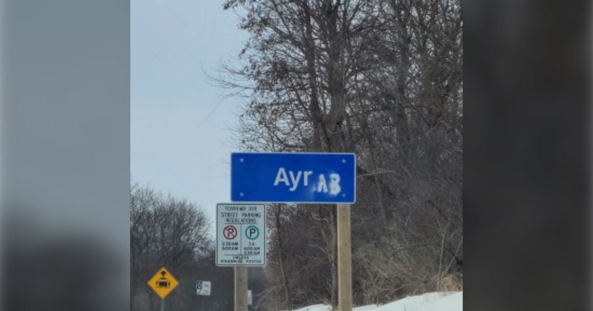 Ayr Sign Community speaks out about Ayr sign vandalism – CTVNews