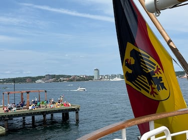 The Gorch Fock is pictured in Halifax on August 2, 2026. (Callum Smith/CTV Atlantic)