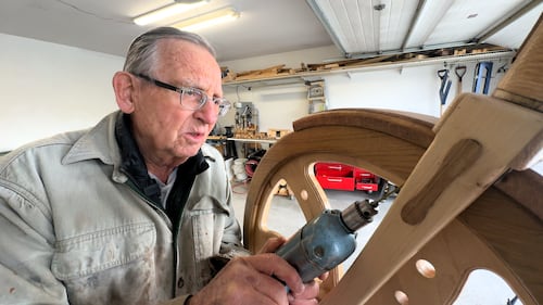 Anton Koch is creating a full-sized, rideable bicycle made of wood