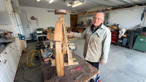 Anton Koch is creating a full-sized, rideable bicycle made of wood