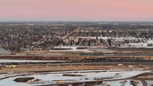 Your Morning Edmonton's CTV Drone flies over downtown on Feb. 11, 2026. (Sean McClune/CTV News Edmonton)