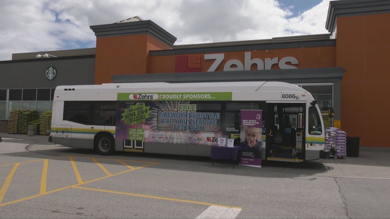 Stuff-A-Bus Campaign collecting food, clothing and cash donations
