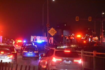 Pattullo Bridge crash Feb. 14, 2025.