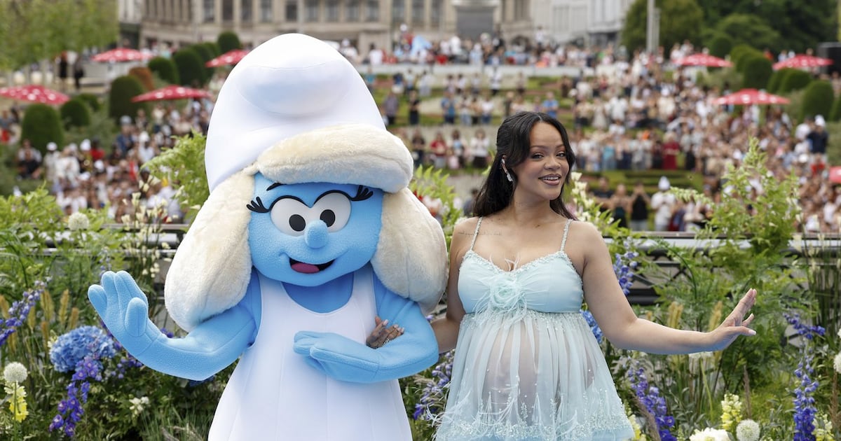 Why is Rihanna in Belgium this weekend? Hint: Smurfs