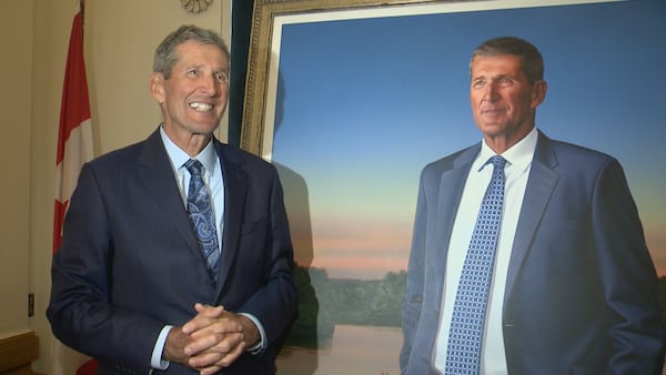 Former premier Brian Pallister has portrait unveiled in Manitoba legislature