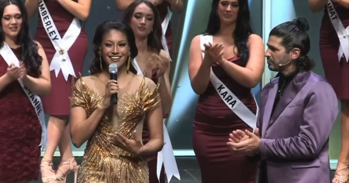 Photo: ctvnews.ca Ashely Callingbull speaking out during her hosting duties of the 2026 Miss Universe Canada. (Ashley Callingbull)