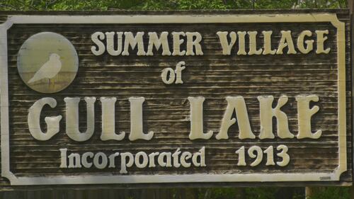 The sign for the Summer Village of Gull Lake office is seen on May 25, 2026. (Darcy Seaton)
