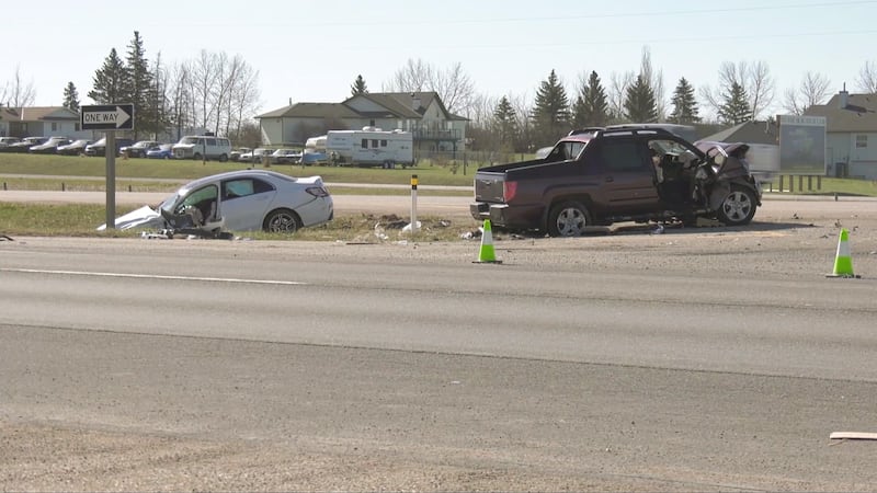 Collision on eastbound Highway 1, east of Chestermere