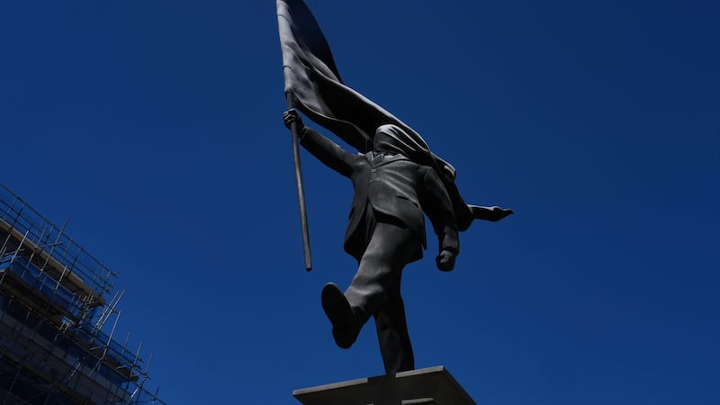 Banksy confirms a new statue in central London of a man blinded by a flag is his work