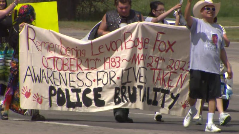Friends and family walk on anniversary of death of Levon Fox, killed by Calgary police officer
