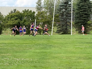 Teams from across the Maritimes got together Sunday to play some Australian rules football, also known as "footy." (CTV/Derek Haggett)