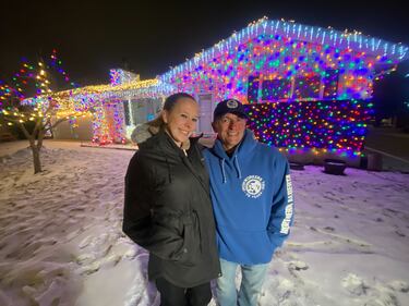 An Edmonton family, The Wegenast's, coated their home with Christmas lights in the Castledowns area on Dec. 2, 2025. (Dave Mitchell/CTV News Edmonton)