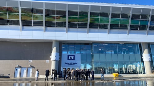 Valley Line Southeast LRT tour, with pictures of Davies Station, in Edmonton, Alta. on March 17, 2026. (Dave Mitchell/CTV News Edmonton)